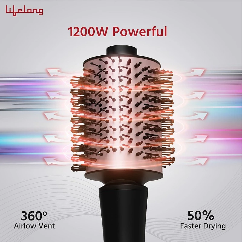 Lifelong Blow Dry Brush | 1 Year Warranty | Hot Air Brush, 1200 Watts, 4 in 1 Hair Styling Brush, Attachments For Blow Dryer, Straightening Comb, Curler & Hot Air Brush (Rose Gold) Lifelong Blow Dry Brush | 1 Year Warranty | Hot Air Brush, 1200 Watts, 4 in 1 Hair Styling Brush, Attachments For Blow Dryer, Straightening Comb, Curler & Hot Air Brush (Rose Gold)
