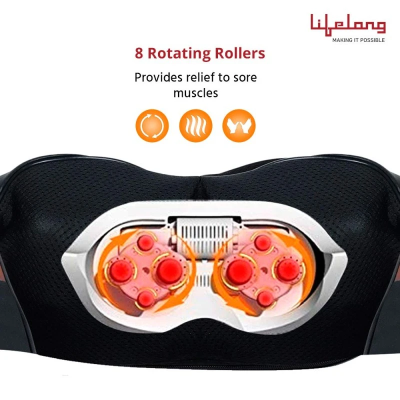 Lifelong Electric Heat Therapy Neck, Shoulder and Back Massager for pain and stress relief with Bag (Brown,LLM630) Lifelong Electric Heat Therapy Neck, Shoulder and Back Massager for pain and stress relief with Bag (Brown,LLM630)