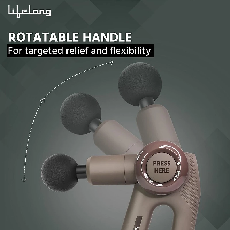 Lifelong Gun Massager for Pain Relief - Massage Gun Machine for Fully Body - Gun Massager Rechargeable with 6 Speed Setting for Muscle Massage of Back, Neck, Shoulder, Hand, Foot & Leg for daily use Lifelong Gun Massager for Pain Relief - Massage Gun Machine for Fully Body - Gun Massager Rechargeable with 6 Speed Setting for Muscle Massage of Back, Neck, Shoulder, Hand, Foot & Leg for daily use