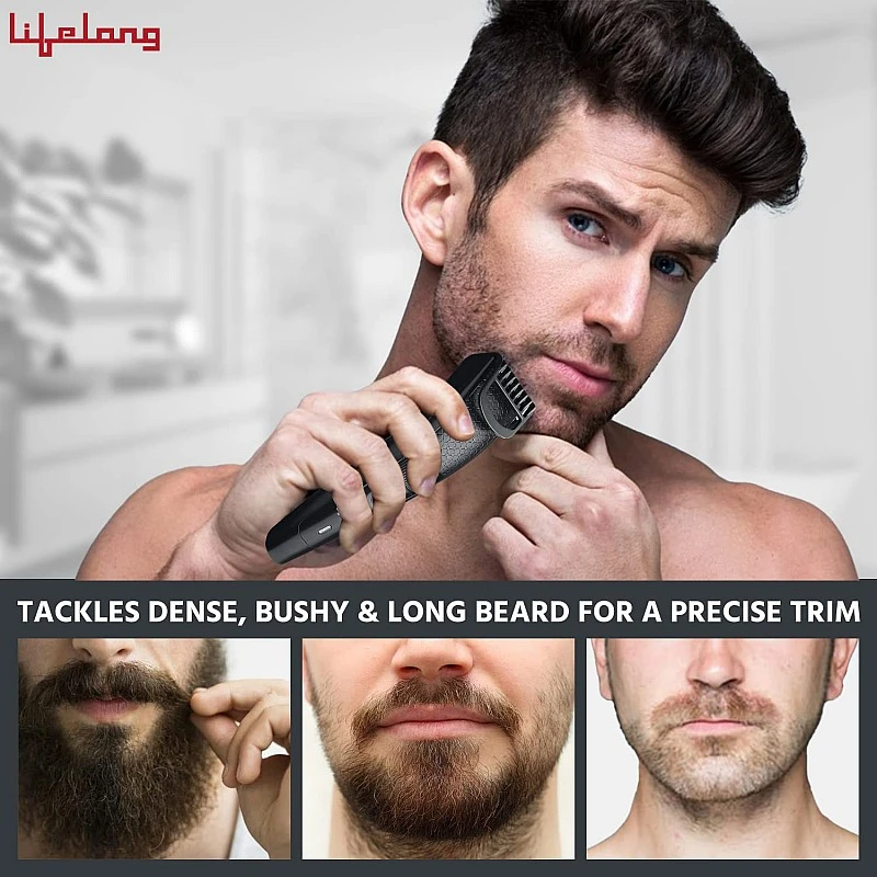 Lifelong Trimmer- Runtime 50 minutes, 20 Length Settings Cordless Beard Trimmer| Trimmer with Charging Indicator (LLPCM05, Black) Lifelong Trimmer- Runtime 50 minutes, 20 Length Settings Cordless Beard Trimmer| Trimmer with Charging Indicator (LLPCM05, Black)