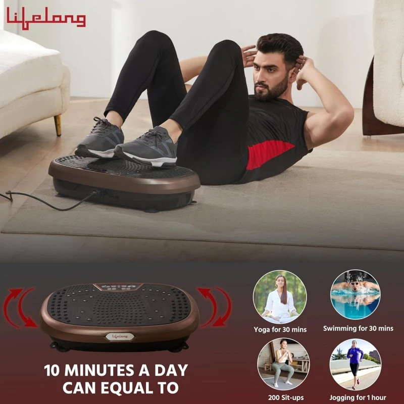 Lifelong Vibration Plate Machine for Home - Body Vibration Weight Loss Machine for Women & Men - Muscle Toning, Pain Relief, Flexibility, Gym Equipment for Calorie Burning Comes with 5 Program Modes Lifelong Vibration Plate Machine for Home - Body Vibration Weight Loss Machine for Women & Men - Muscle Toning, Pain Relief, Flexibility, Gym Equipment for Calorie Burning Comes with 5 Program Modes