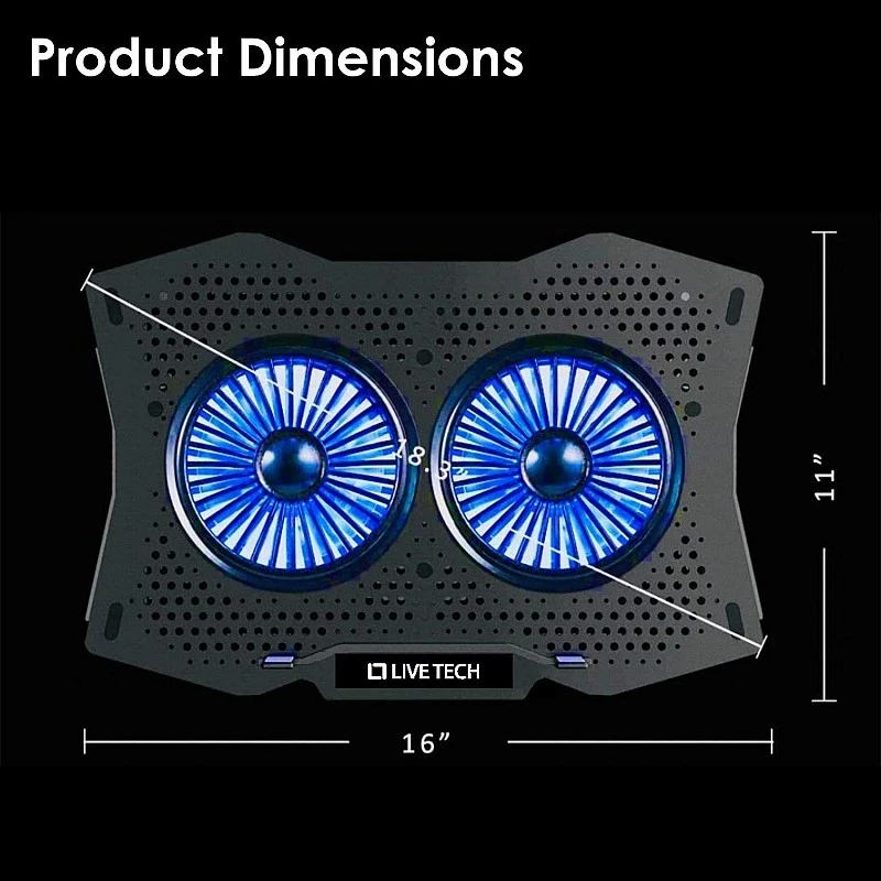 Live Tech Storm Pro Laptop Cooling Led Pad with Dual Fan for 15.6" to 17.3" Notebooks Live Tech Storm Pro Laptop Cooling Led Pad with Dual Fan for 15.6" to 17.3" Notebooks