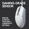 Logitech G102 Light Sync Gaming Mouse with Customizable RGB Lighting, 6 Programmable Buttons, Gaming Grade Sensor, 8K DPI Tracking,16.8mn Color, Light Weight - White