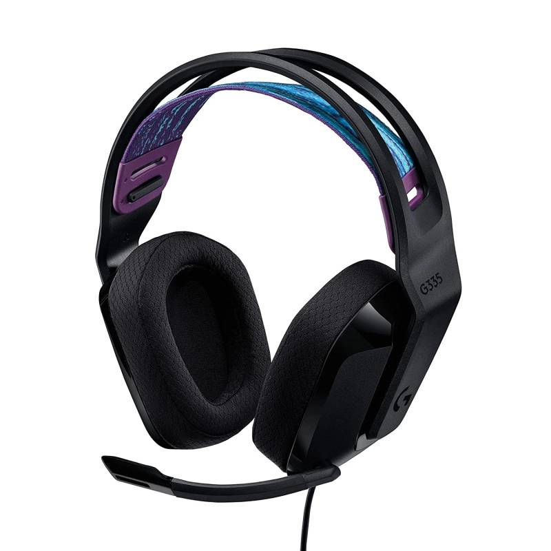 Logitech G335 Lightweight Gaming Wired Over Ear Headphones with Mic Flip to Mute 3.5Mm Audio Jack, Memory Logitech G335 Lightweight Gaming Wired Over Ear Headphones with Mic Flip to Mute 3.5Mm Audio Jack, Memory