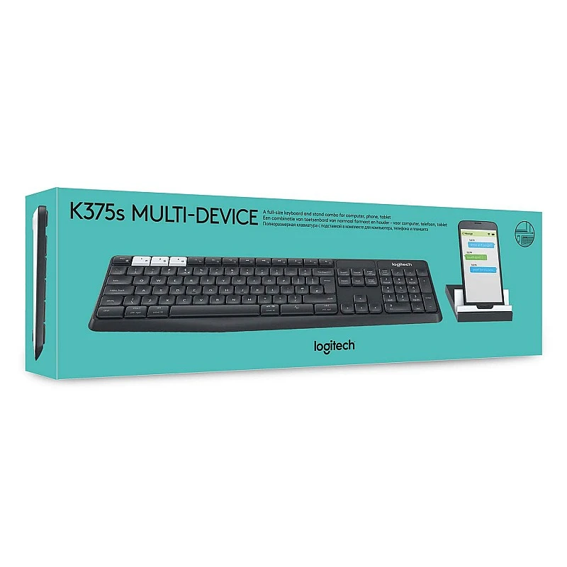 Logitech K375s Multi-Device Wireless Keyboard and Stand for Windows/Apple/Android/Chrome Graphite Black, (920-008250) Logitech K375s Multi-Device Wireless Keyboard and Stand for Windows/Apple/Android/Chrome Graphite Black, (920-008250)