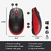 Logitech M190 Wireless Mouse Full Size Ambidextrous Curve Design Red