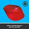 Logitech M331 Silent Plus Wireless Mouse, 2.4GHz with USB Nano Receiver (Red) Logitech M331 Silent Plus Wireless Mouse, 2.4GHz with USB Nano Receiver (Red)