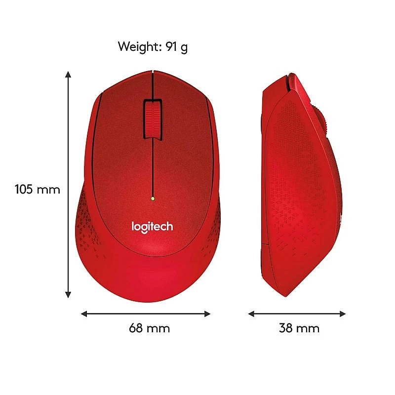 Logitech M331 Silent Plus Wireless Mouse, 2.4GHz with USB Nano Receiver (Red) Logitech M331 Silent Plus Wireless Mouse, 2.4GHz with USB Nano Receiver (Red)