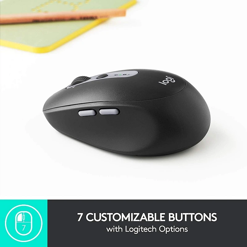 Logitech M590 Multi-Device Silent Bluetooth USB Mouse with 7 Customizable Buttons, Contoured Shape -Graphite Logitech M590 Multi-Device Silent Bluetooth USB Mouse with 7 Customizable Buttons, Contoured Shape -Graphite