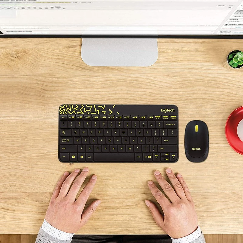 Logitech MK240 Nano Wireless Keyboard and Mouse Combo,12 Function Keys 2.4GHz Wireless Black and Yellow Logitech MK240 Nano Wireless Keyboard and Mouse Combo,12 Function Keys 2.4GHz Wireless Black and Yellow