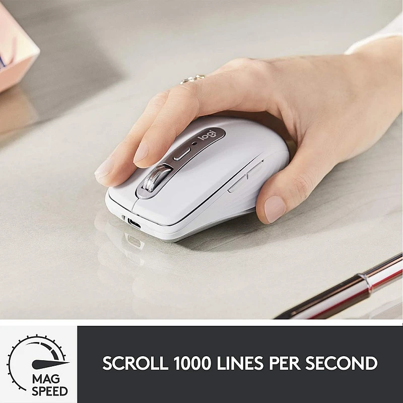 Logitech MX Anywhere 3 for Mac - Compact Performance Mouse, Wireless, Ultrafast Magnetic Scrolling- Pale Grey Logitech MX Anywhere 3 for Mac - Compact Performance Mouse, Wireless, Ultrafast Magnetic Scrolling- Pale Grey