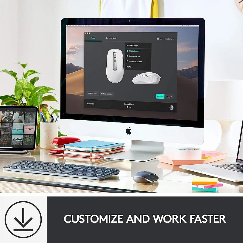 Logitech MX Anywhere 3 for Mac - Compact Performance Mouse, Wireless, Ultrafast Magnetic Scrolling- Pale Grey Logitech MX Anywhere 3 for Mac - Compact Performance Mouse, Wireless, Ultrafast Magnetic Scrolling- Pale Grey