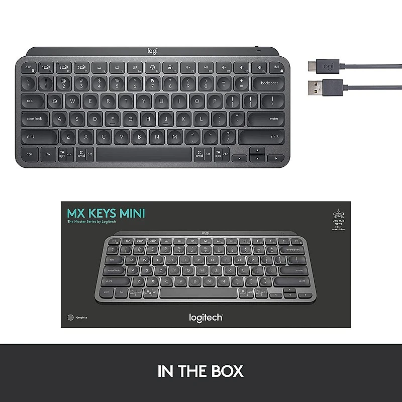 Logitech Mx Keys Advanced Illuminated Wireless Keyboard, Bluetooth Graphite Black Logitech Mx Keys Advanced Illuminated Wireless Keyboard, Bluetooth Graphite Black