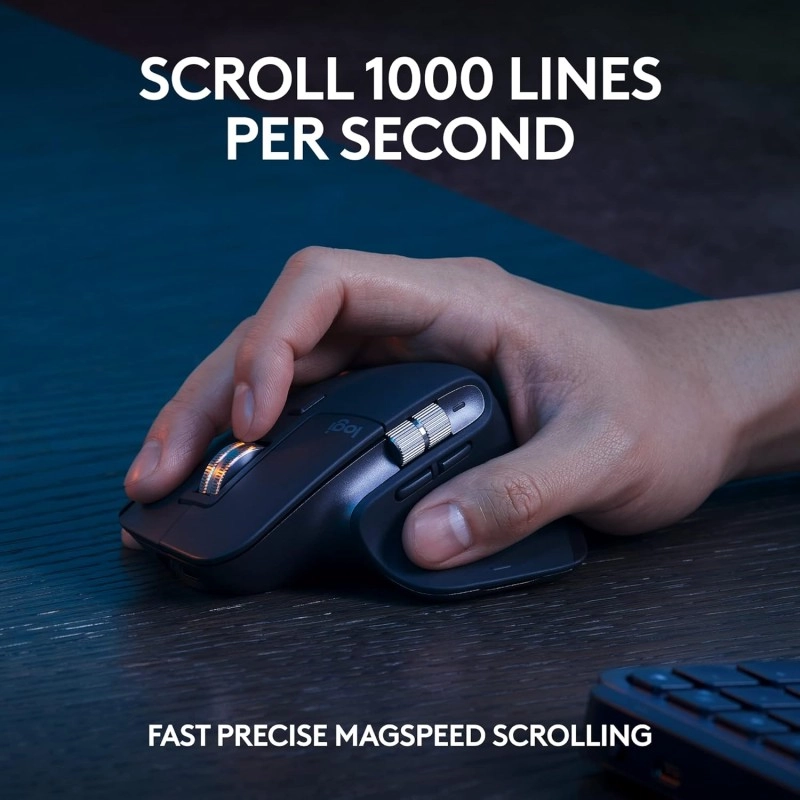 Logitech MX Keys S Combo - Performance Wireless Keyboard and Mouse with Palm Rest, Customisable Illumination, Fast Scrolling, Bluetooth, USB C, for Windows, Linux, Chrome, Mac