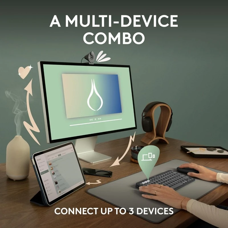 Logitech Pebble 2 Combo, Wireless Keyboard and Mouse, Quiet and Portable, Customisable, Logi Bolt, Bluetooth, Easy-Switch for Windows, macOS, iPadOS, Chrome - Tonal Blue Logitech Pebble 2 Combo, Wireless Keyboard and Mouse, Quiet and Portable, Customisable, Logi Bolt, Bluetooth, Easy-Switch for Windows, macOS, iPadOS, Chrome - Tonal Blue