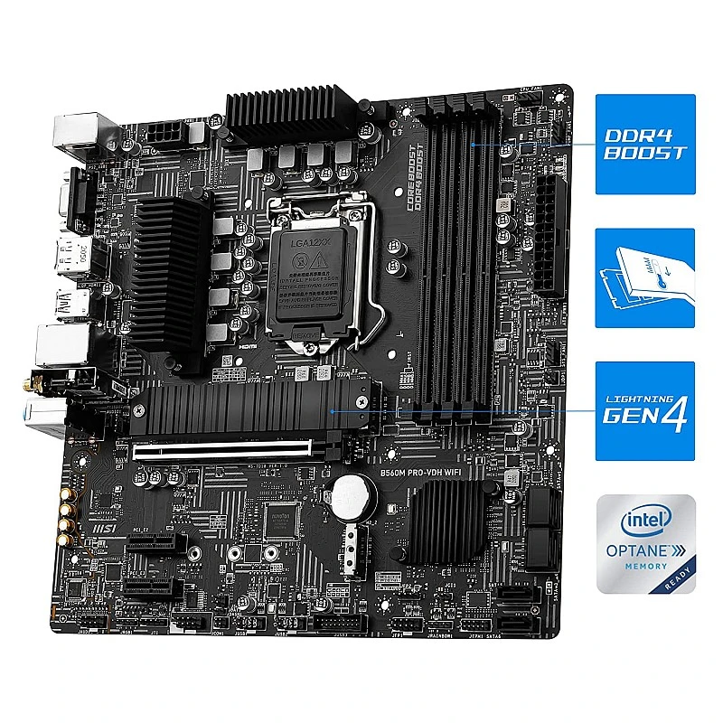 MSI B560M PRO-VDH Wi-Fi Micro-ATX Gaming Motherboard 10th/11th Gen Intel Core MSI B560M PRO-VDH Wi-Fi Micro-ATX Gaming Motherboard 10th/11th Gen Intel Core
