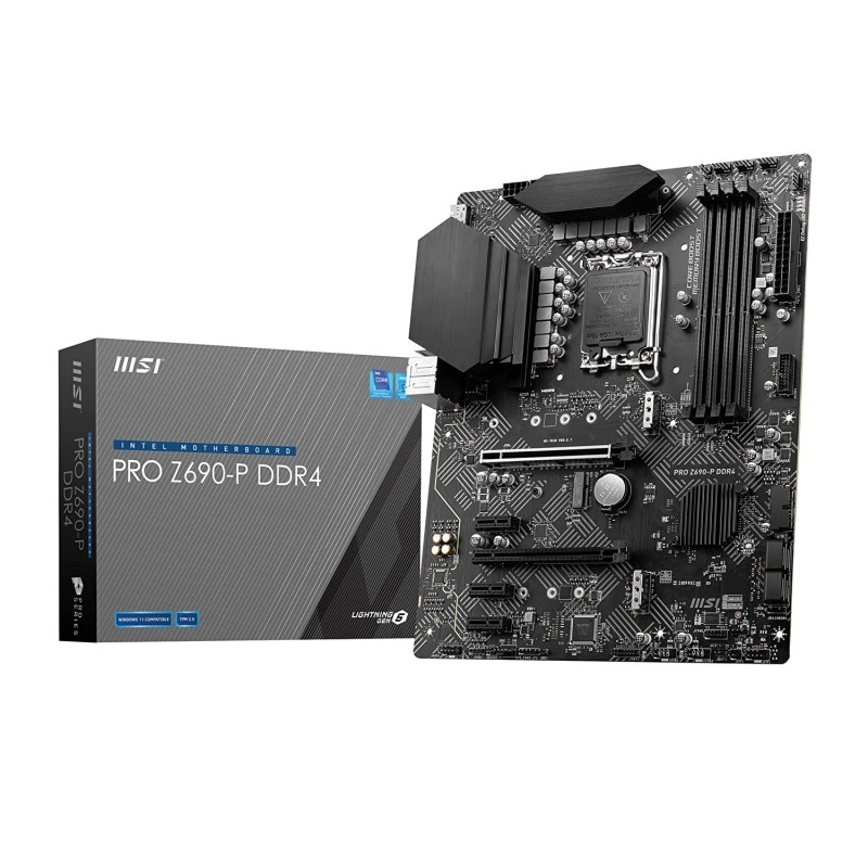 MSI PRO Z690-A DDR4 Gaming Motherboard ATX 12th Gen Intel Core, LGA 1700 Socket DDR4 Black MSI PRO Z690-A DDR4 Gaming Motherboard ATX 12th Gen Intel Core, LGA 1700 Socket DDR4 Black