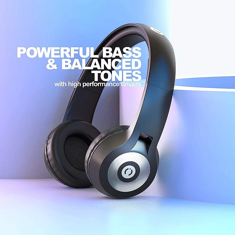 MuveAcoustics Focus MA-1525SB Wireless Bluetooth On Ear Headphone with Mic (Steel Black) MuveAcoustics Focus MA-1525SB Wireless Bluetooth On Ear Headphone with Mic (Steel Black)