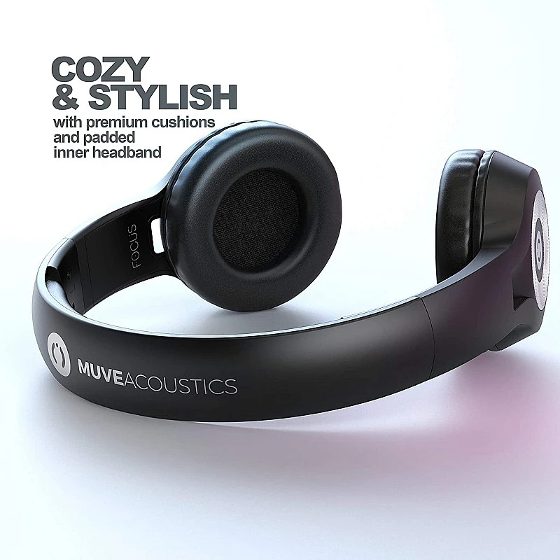 MuveAcoustics Focus MA-1525SB Wireless Bluetooth On Ear Headphone with Mic (Steel Black) MuveAcoustics Focus MA-1525SB Wireless Bluetooth On Ear Headphone with Mic (Steel Black)