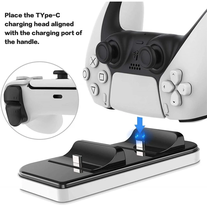 New World For PS5 Controller Charger Charging Dock stand Station for Playstation 5 PS5 Wireless Controller New World For PS5 Controller Charger Charging Dock stand Station for Playstation 5 PS5 Wireless Controller