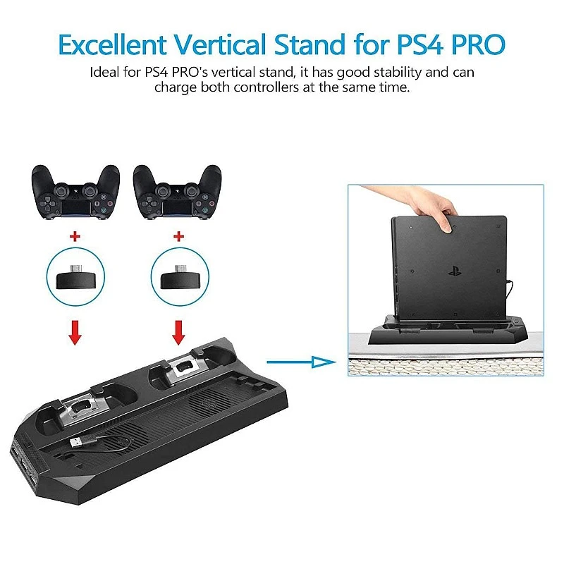 New World PS4 Pro Vertical Stand Cooling Fan Controller Charger Dock USB hub for PS4 Pro Playstation 4 Pro Console New World PS4 Pro Vertical Stand Cooling Fan Controller Charger Dock USB hub for PS4 Pro Playstation 4 Pro Console