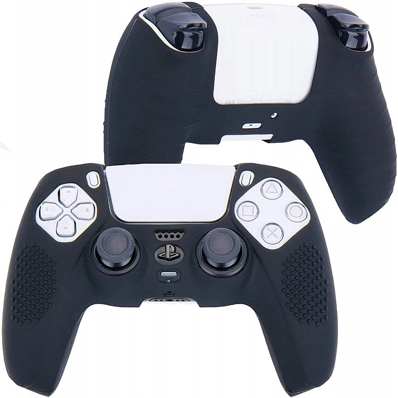 New World PS5 Controller Silicone Cover Case Anti Slip Protective Case Sleeve for Sony Playstation 5 DualSense Controller with Thumbgrips Free - Black New World PS5 Controller Silicone Cover Case Anti Slip Protective Case Sleeve for Sony Playstation 5 DualSense Controller with Thumbgrips Free - Black
