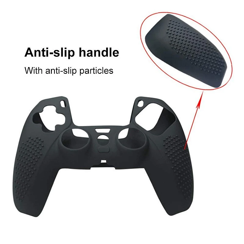 New World PS5 Controller Silicone Cover Case Anti Slip Protective Case Sleeve for Sony Playstation 5 DualSense Controller with Thumbgrips Free - Black New World PS5 Controller Silicone Cover Case Anti Slip Protective Case Sleeve for Sony Playstation 5 DualSense Controller with Thumbgrips Free - Black