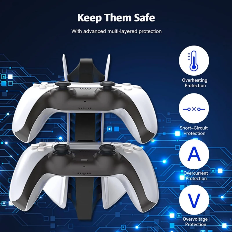 New World Special Edition Charger for PS5 DualSense Controller - Wireless Charging Station With Dual USB C Ports, Fast Charging Dock for Sony Playstation 5 - White New World Special Edition Charger for PS5 DualSense Controller - Wireless Charging Station With Dual USB C Ports, Fast Charging Dock for Sony Playstation 5 - White