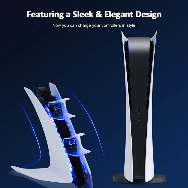 New World Special Edition Charger for PS5 DualSense Controller - Wireless Charging Station With Dual USB C Ports, Fast Charging Dock for Sony Playstation 5 - White New World Special Edition Charger for PS5 DualSense Controller - Wireless Charging Station With Dual USB C Ports, Fast Charging Dock for Sony Playstation 5 - White