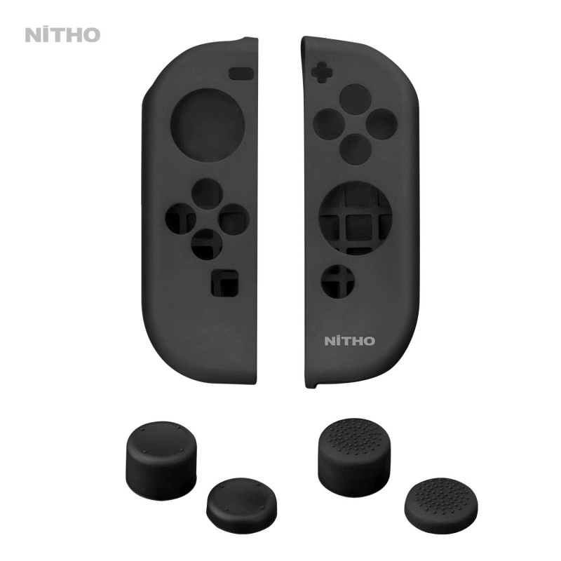 NiTHO SWITCH BATTLE ROYAL PACK, Protective Grip Case for Nintendo Switch Joy Con – Skin Grips, Thumb Grips - Black NiTHO SWITCH BATTLE ROYAL PACK, Protective Grip Case for Nintendo Switch Joy Con – Skin Grips, Thumb Grips - Black
