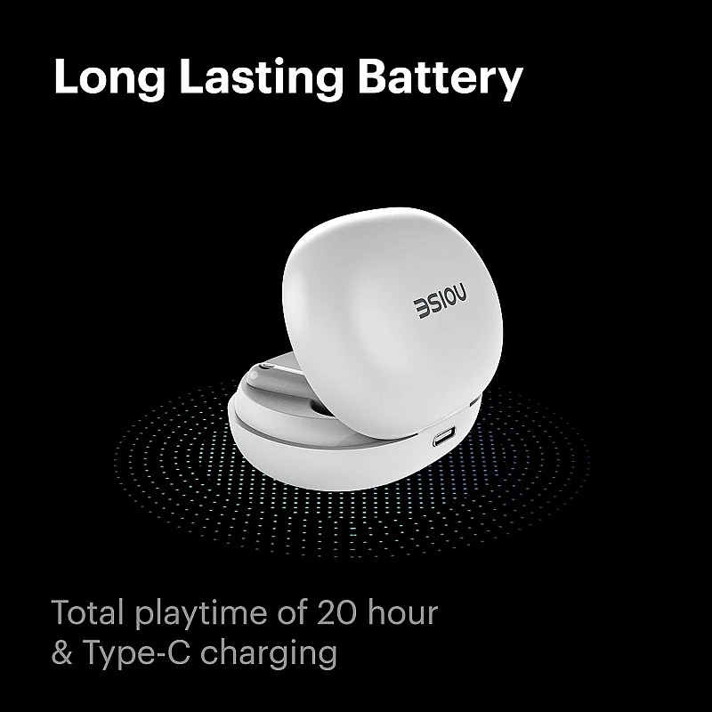 Noise air buds truly wireless earbuds with mic for crystal clear calls, hd sound smart touch and 20 hour playtime-White Noise air buds truly wireless earbuds with mic for crystal clear calls, hd sound smart touch and 20 hour playtime-White