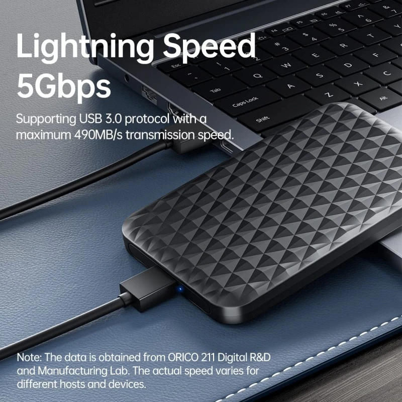 ORICO 2.5'' Hard Drive Enclosure SATA to USB 3.0 HDD Enclosure for 7/9.5mm SSD/HDD Up to 6TB Tool-Free Support UASP-2520U3-BK ORICO 2.5'' Hard Drive Enclosure SATA to USB 3.0 HDD Enclosure for 7/9.5mm SSD/HDD Up to 6TB Tool-Free Support UASP-2520U3-BK