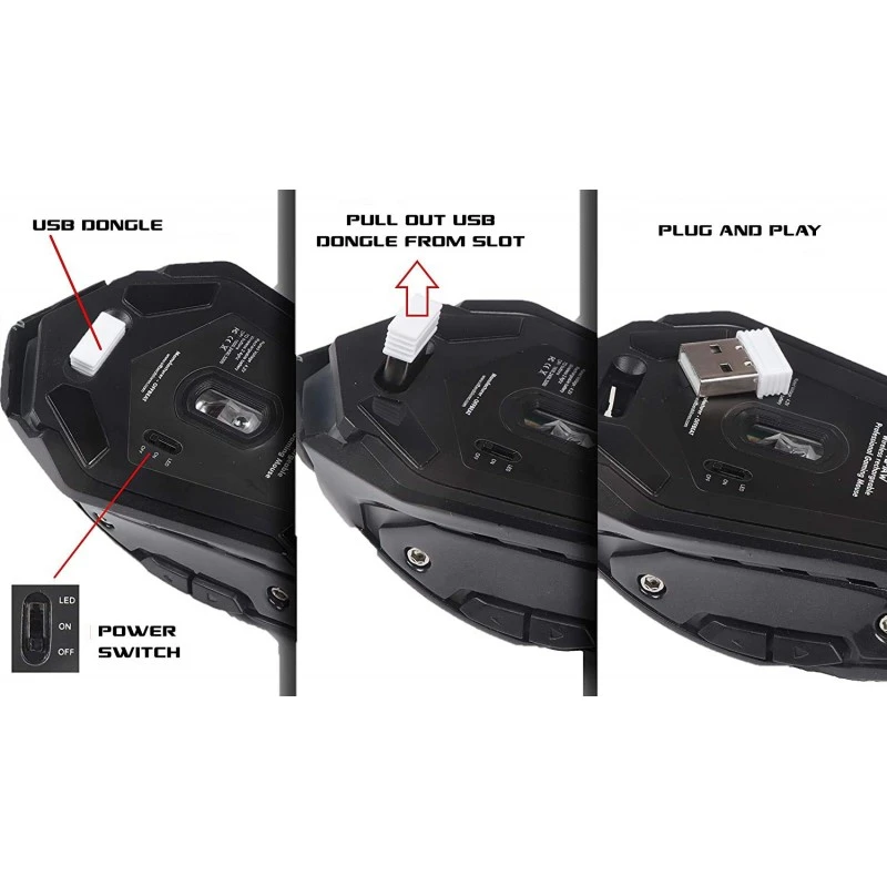 Offbeat RIPJAW 2.4Ghz Rechargeable Wireless Gaming Mouse, Silent Click Buttons Mouse - 7D Buttons, DPI : 1600,2400,3200, Mice for PC/Laptop/Smart TV/Mac(Light Weight) Offbeat RIPJAW 2.4Ghz Rechargeable Wireless Gaming Mouse, Silent Click Buttons Mouse - 7D Buttons, DPI : 1600,2400,3200, Mice for PC/Laptop/Smart TV/Mac(Light Weight)