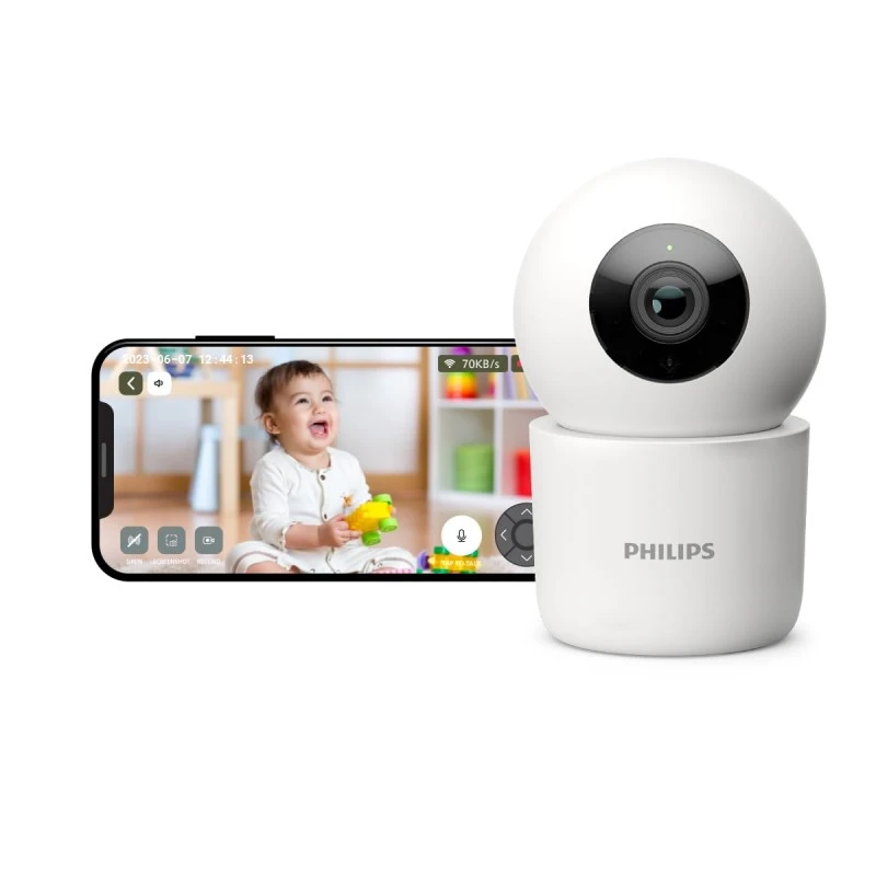 PHILIPS 3MP Wi-Fi Indoor 360 Degree Security Camera | CCTV for Home | 2K(1296p) Resolution, Pan Tilt Zoom, 2-Way Talk, Motion & Sound Detection | HSP3500 White PHILIPS 3MP Wi-Fi Indoor 360 Degree Security Camera | CCTV for Home | 2K(1296p) Resolution, Pan Tilt Zoom, 2-Way Talk, Motion & Sound Detection | HSP3500 White