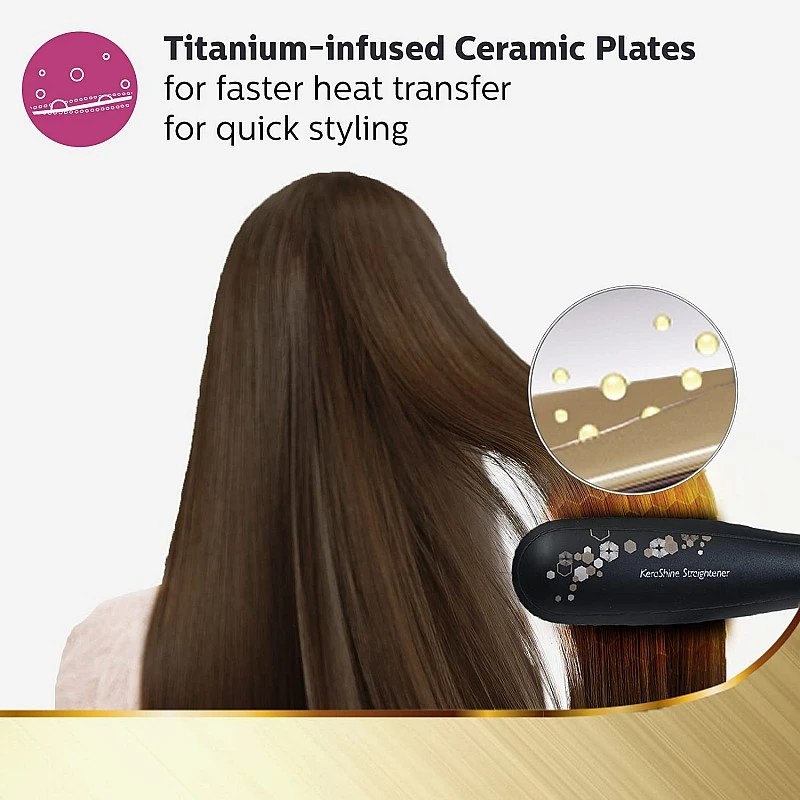 PHILIPS BHS736/00 Straightener Instantly Smooths Untamable Hair With Visible Shine (Black) PHILIPS BHS736/00 Straightener Instantly Smooths Untamable Hair With Visible Shine (Black)