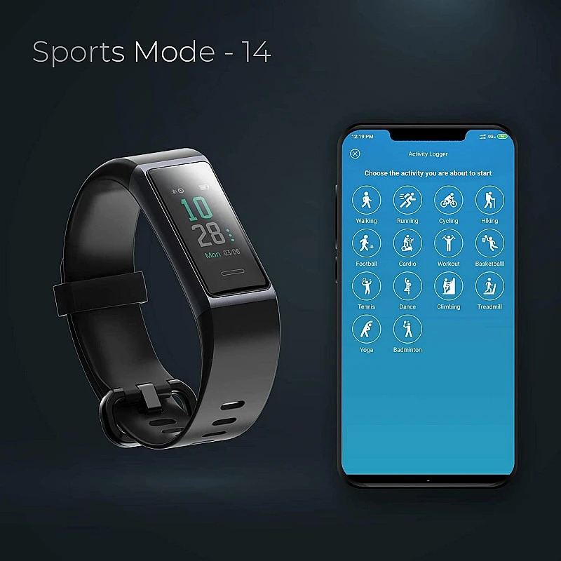 PLAY PLAYFIT 21 Smart Band, Button Touch, Colour Display (Black) PLAY PLAYFIT 21 Smart Band, Button Touch, Colour Display (Black)