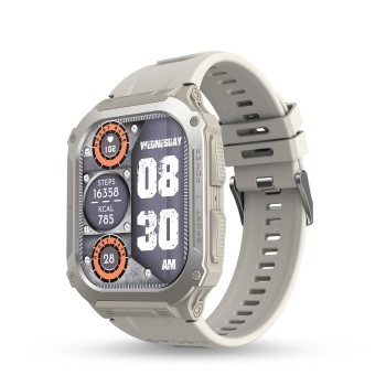 Pebble Bravo 1.99" (5.05 cm) Infinite Display, Bright HD Display 600Nits BT Calling, One Time BT Connect, 520 mAh Battery, Health Suite, Multi Sports Mode, Rugged Built - Military Grey