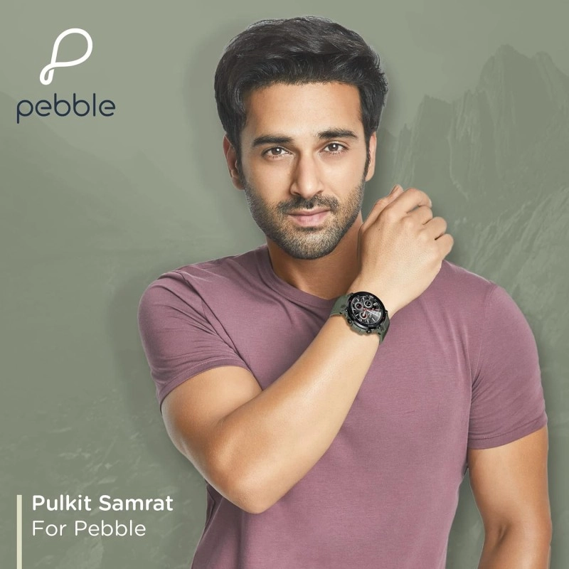 Pebble Leap Rugged Fitness Smartwatch with Bluetooth Calling, 1.3 inches HD Display, Inbuilt Oximeter, Heart Rate, Multiple Sports Modes IP68 Waterproof, 10 Days Battery Life (PFB16 Military Green)