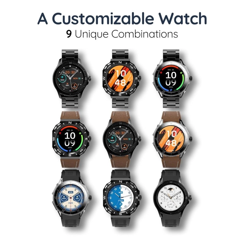 Pebble Revolve 1.39" (3.53 cm) IPS Display, Bright HD Dispaly 500 Nits, BT Calling, SPO2, Heart Rate Monitor, Wireless Charging, AI Voice Assistance, Multiple Sports Mode, in-Build Compass