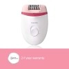 Philips BRE235/00 Corded Compact Epilator (White and Pink) for gentle hair removal at home Philips BRE235/00 Corded Compact Epilator (White and Pink) for gentle hair removal at home