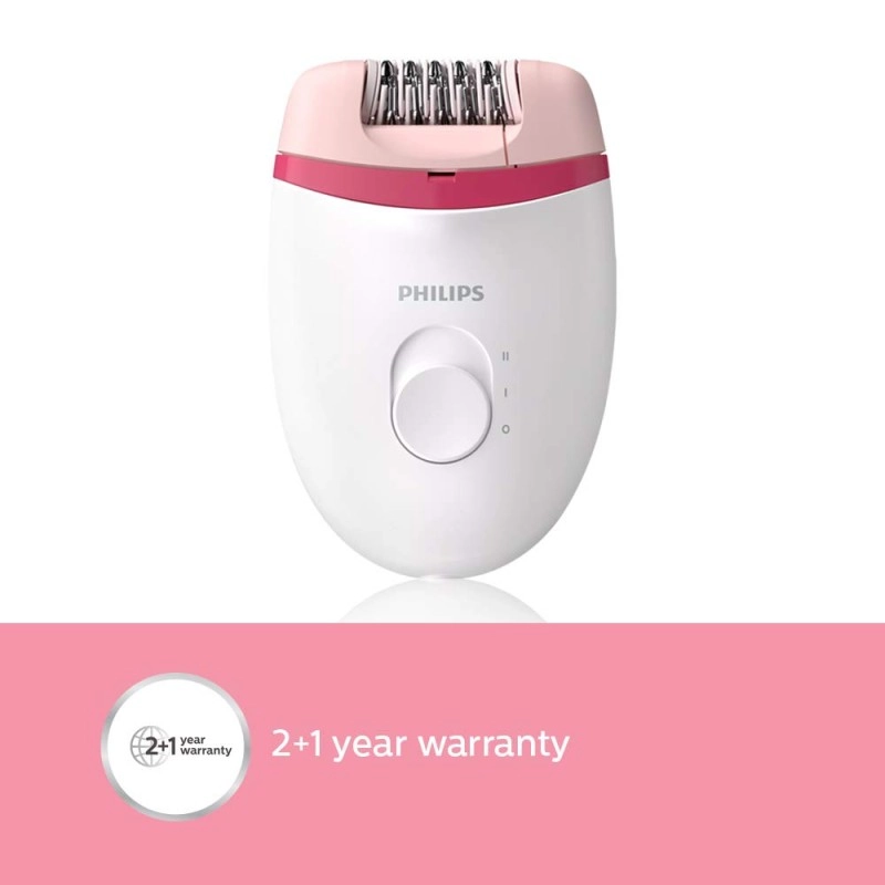 Philips BRE235/00 Corded Compact Epilator (White and Pink) for gentle hair removal at home Philips BRE235/00 Corded Compact Epilator (White and Pink) for gentle hair removal at home