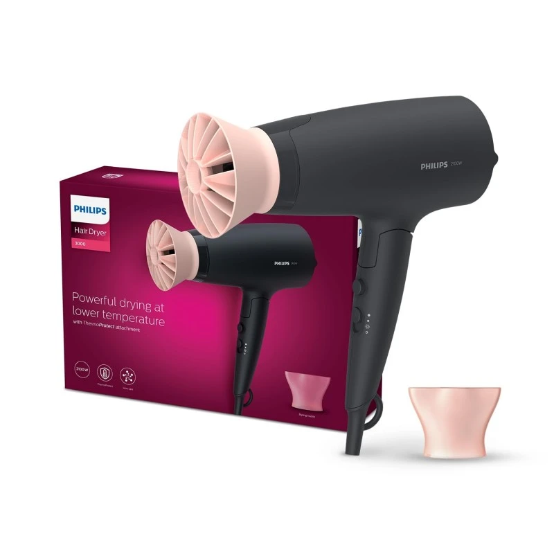 Philips Hair Dryer - Powerful drying with less heat I 6 Styling options for Salon like blowdryI 2100 WattsI for Minimised DamageI Styling attachment| Men and WomenI 2 Year Warranty BHD356/10, Black Philips Hair Dryer - Powerful drying with less heat I 6 Styling options for Salon like blowdryI 2100 WattsI for Minimised DamageI Styling attachment| Men and WomenI 2 Year Warranty BHD356/10, Black