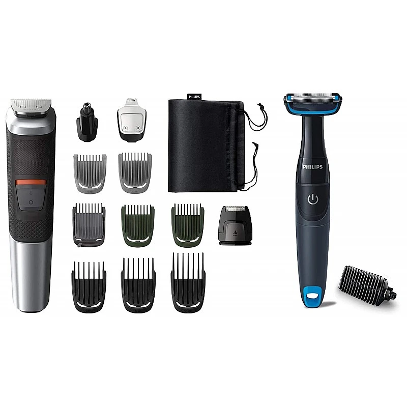 Philips MG5740/15, 12-in-1, Face, Hair and Body Multi Grooming Kit, Dual Cut Blades for Maximum Precision (Silver) Philips MG5740/15, 12-in-1, Face, Hair and Body Multi Grooming Kit, Dual Cut Blades for Maximum Precision (Silver)