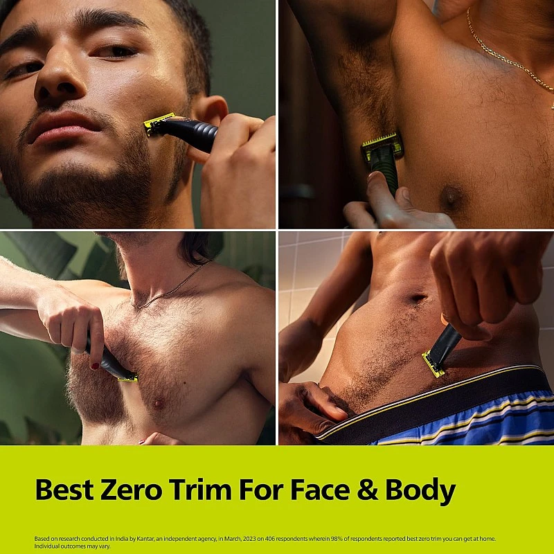 Philips OneBlade Face + Body Hybrid Shaver and Trimmer |Dual Protection Technology | Designed for GenZ I Includes - 2 Blades, 2 body Comb & 3 Trim combs I QP1624/10 Philips OneBlade Face + Body Hybrid Shaver and Trimmer |Dual Protection Technology | Designed for GenZ I Includes - 2 Blades, 2 body Comb & 3 Trim combs I QP1624/10