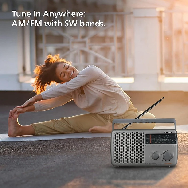 Philips Radio RL384/94 with MW/FM/SW, 500mW +1 dB RMS Sound Output, 3xR20 (4.5V DC) Battery, 4.5V External DC Socket, Without Battery/Adaptor (Grey) Philips Radio RL384/94 with MW/FM/SW, 500mW +1 dB RMS Sound Output, 3xR20 (4.5V DC) Battery, 4.5V External DC Socket, Without Battery/Adaptor (Grey)