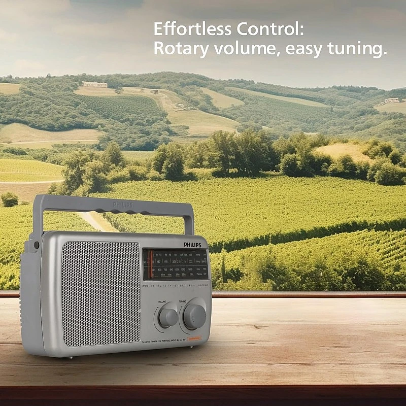 Philips Radio RL384/94 with MW/FM/SW, 500mW +1 dB RMS Sound Output, 3xR20 (4.5V DC) Battery, 4.5V External DC Socket, Without Battery/Adaptor (Grey) Philips Radio RL384/94 with MW/FM/SW, 500mW +1 dB RMS Sound Output, 3xR20 (4.5V DC) Battery, 4.5V External DC Socket, Without Battery/Adaptor (Grey)