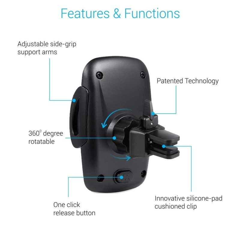 Portronics CLAMP X POR-926 Car-Vent Mobile Holder Black Portronics CLAMP X POR-926 Car-Vent Mobile Holder Black