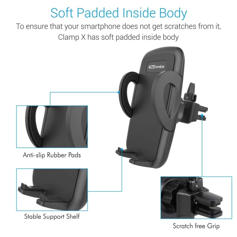 Portronics CLAMP X POR-926 Car-Vent Mobile Holder Black Portronics CLAMP X POR-926 Car-Vent Mobile Holder Black