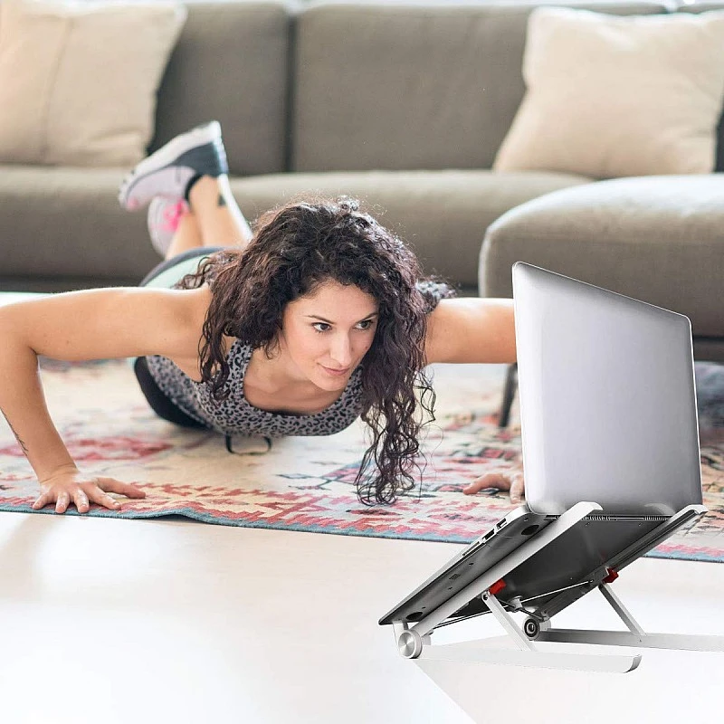 Portronics My Buddy Lite Plus POR-1118 Adjustable Height with Air-Ventilation Ergonomic Design Laptop Stand for Table Bed(Black) Portronics My Buddy Lite Plus POR-1118 Adjustable Height with Air-Ventilation Ergonomic Design Laptop Stand for Table Bed(Black)