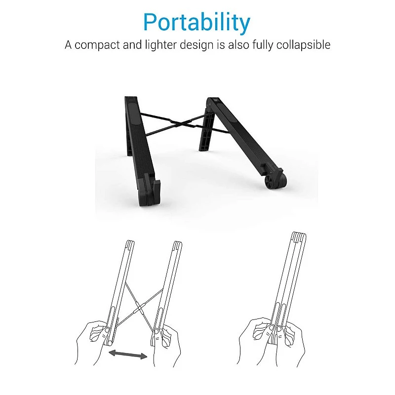 Portronics My Buddy Lite Plus POR-1118 Adjustable Height with Air-Ventilation Ergonomic Design Laptop Stand for Table Bed(Black) Portronics My Buddy Lite Plus POR-1118 Adjustable Height with Air-Ventilation Ergonomic Design Laptop Stand for Table Bed(Black)